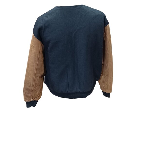 Boeing Concord Coordinates Mens Black Wool & Leather Bomber Jacket XL Canada - Picture 5 of 10